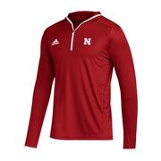  Nebraska Adidas Team Issue Hooded Long Sleeve Tee