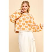  Davi & Dani Chenille Hearts Boxy Sweater