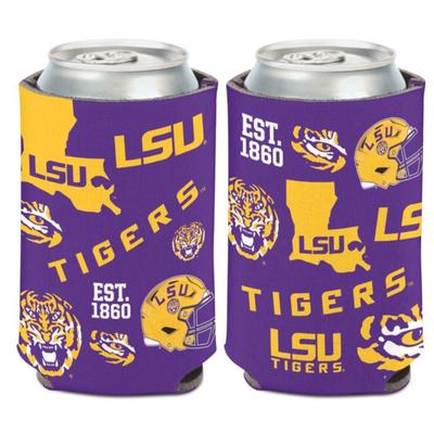 LSU 12 Oz Scatter Can Cooler