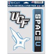  Ucf Wincraft 3- Pack Space U Multi- Use Decals