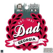  Georgia 3.25 Inch Dad Leaves Rugged Sticker Decal