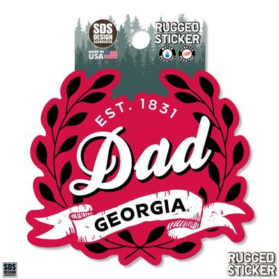 Georgia 3.25 Inch Dad Leaves Rugged Sticker Decal