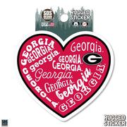  Georgia 3.25 Inch Type Fill Heart Rugged Sticker Decal