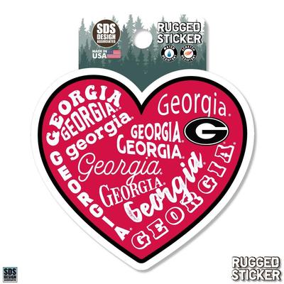 Georgia 3.25 Inch Type Fill Heart Rugged Sticker Decal