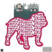  Georgia 3.25 Inch Text Fill Bulldog Rugged Sticker Decal