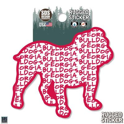 Georgia 3.25 Inch Text Fill Bulldog Rugged Sticker Decal