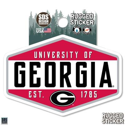 Georgia 3.25 Inch Hexagon Badge Rugged Sticker Decal