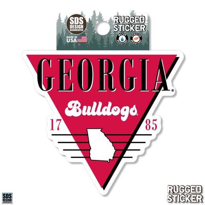 Georgia 3.25 Inch Retro Triangle Rugged Sticker Decal