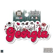  Georgia 3.25 Inch Wildflowers Script Rugged Sticker Decal