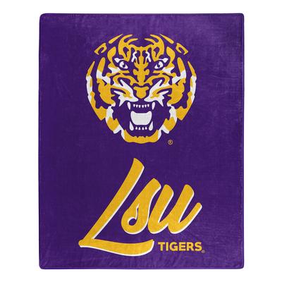 LSU Northwest Signature Raschel Throw Blanket