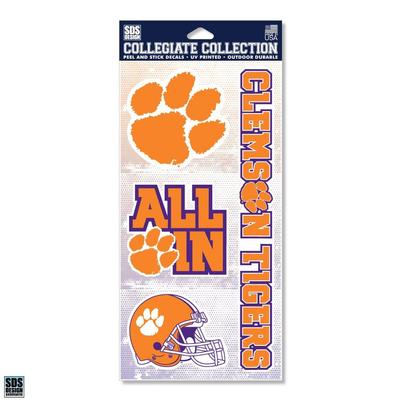 Clemson Collegiate Collection Multi Pack Decals