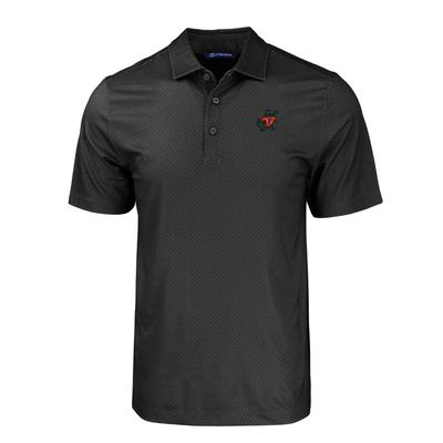 Florida Cutter & Buck Vault Albert Tonal Geo Print Polo BLACK