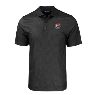 Florida Cutter & Buck Vault Circle Tonal Geo Print Polo BLACK