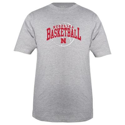 Nebraska Garb YOUTH Basketball Graphic Tee OXFORD_GREY