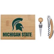  Michigan State Bamboo Boxed Wine Set