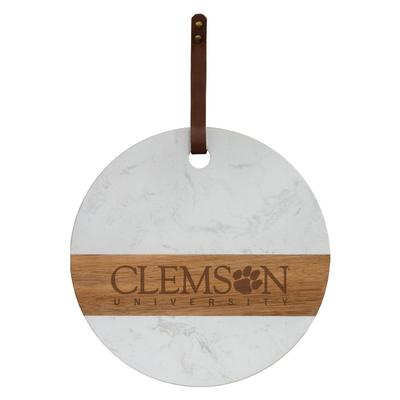 Clemson Marble and Acacia Wood Charcuterie Board