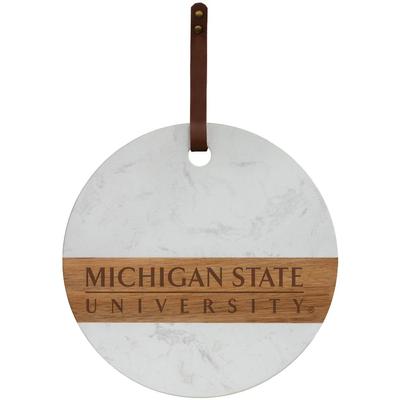 Michigan State Marble and Acacia Wood Charcuterie Board