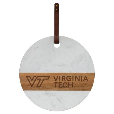 Virginia Tech Marble and Acacia Wood Charcuterie Board