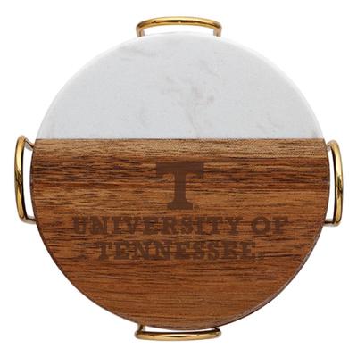 Tennessee Marble and Acacia Wood Coaster Set