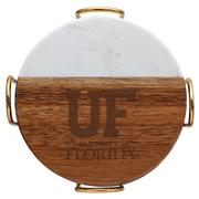  Florida Marble And Acacia Wood Coaster Set