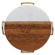  Virginia Tech Marble And Acacia Wood Coaster Set