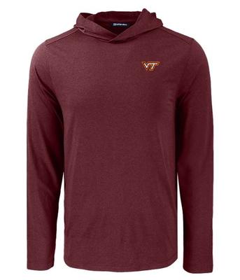 Virginia Tech Cutter & Buck Coastline Epic Comfort Hooded Shirt