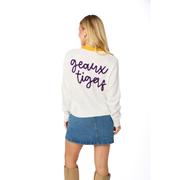  Lsu Stewart Simmons The Glitter Script Cardigan