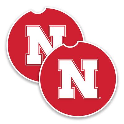 Nebraska 2-Pack Car Coasters