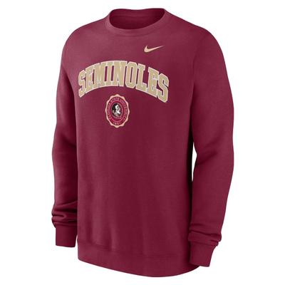 Florida State Nike Arch Seal Fleece Crew