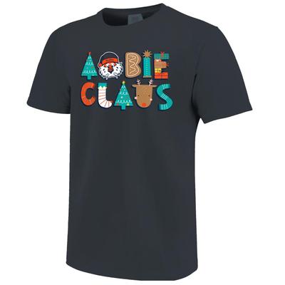 Auburn Aubie Claus Holiday Letters Comfort Colors Tee