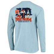  Auburn Aubie Claus Tree Farm Comfort Colors Long Sleeve Tee