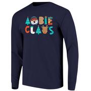  Auburn Aubie Claus Youth Holiday Letters Comfort Colors Long Sleeve Tee