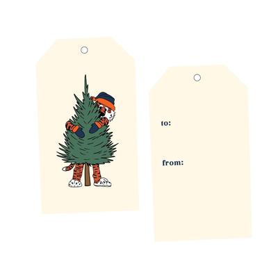 Auburn Aubie Claus 10-Pack Gift Tags