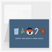  Auburn Aubie Claus 8- Pack Mini Icons Holiday Cards