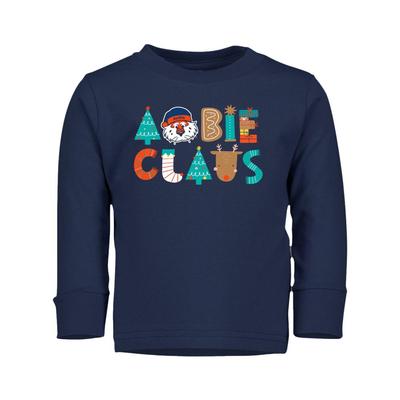 Auburn Aubie Claus Toddler Holiday Letters Long Sleeve Tee