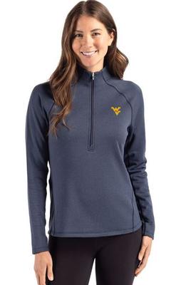 West Virginia Cutter & Buck Peshastin Fleece Half Zip Pullover