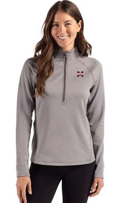 Mississippi State Cutter & Buck Women's Peshastin Fleece Half Zip Pullover