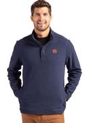  Auburn Cutter & Buck Hunts Point Textured Fleece Snap Pullover