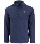  West Virginia Cutter & Buck Hunts Point Textured Fleece Snap Pullover