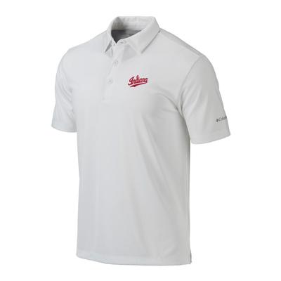 Indiana Columbia Golf Script Omni-Wick Drive Polo WHITE