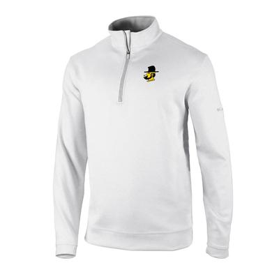 App State Columbia Golf Vault Omni-Wick Wickham Hills 1/4 Zip WHITE