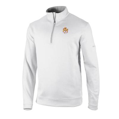 LSU Columbia Golf Vault Omni-Wick Wickham Hills 1/4 Zip WHITE