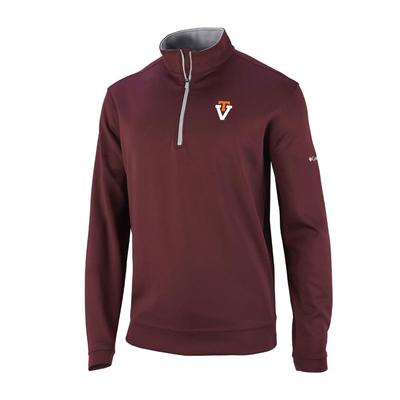 Virginia Tech Columbia Golf Vault Omni-Wick Wickham Hills 1/4 Zip