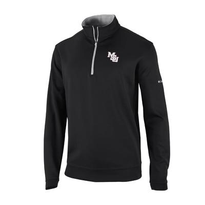 Mississippi State Columbia Golf Vault Omni-Wick Wickham Hills 1/4 Zip BLACK