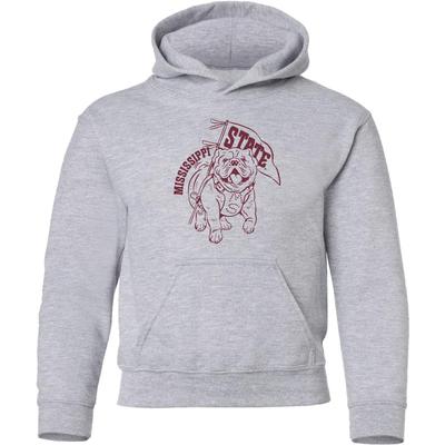 Mississippi State YOUTH Illustrated Bulldog Hoodie