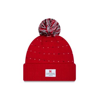 Nebraska New Era Women's Labeled Pom Knit Beanie