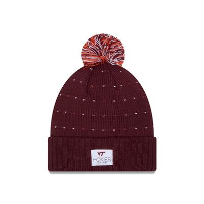 Virginia Tech New Era YOUTH Labeled Pom Knit Beanie