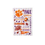  Clemson Fall Seasonal Moire Garden Flag