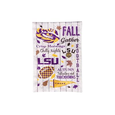 LSU Fall Seasonal Moire Garden Flag