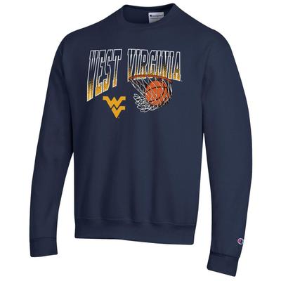 West Virginia Champion Wordmark Basketball Net Logo Crew